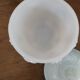 White opaline bonbonnière with floral decoration