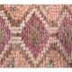 Vintage Pink Geometric Turkish Hand-Knotted Runner 80x361