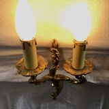 Louis XV style bronze wall lamp with 2 lights