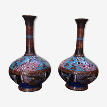 Vases en cloisonné Japon