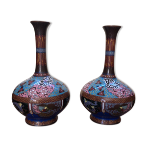 Vases en cloisonné Japon