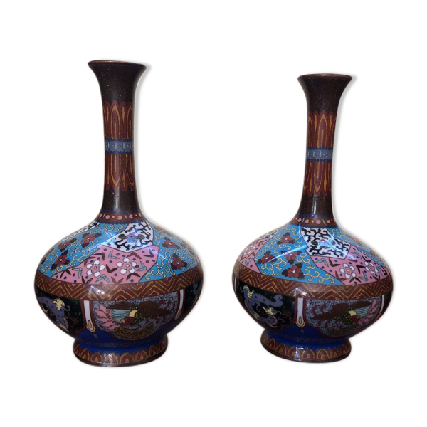 Vases en cloisonné Japon