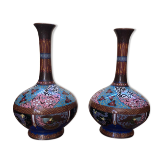 Vases en cloisonné Japon