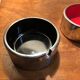 2 vintage ashtrays Isamu Kenmochi space age black and red Japan 1960