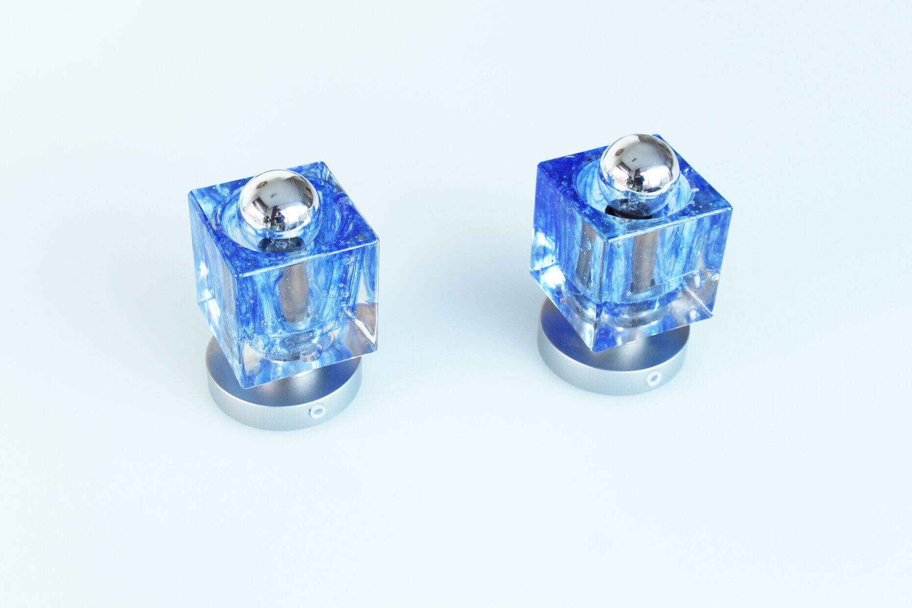 Pair of 1970s Murano glass wall sconces by Mazzega