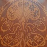 4 bistro chairs in curved wood and art nouveau patterns
