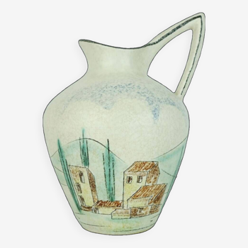 Vase es-keramik décor paysage méditerranéen modèle 683/20