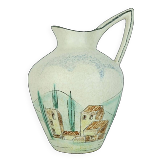 Vase es-keramik décor paysage méditerranéen modèle 683/20