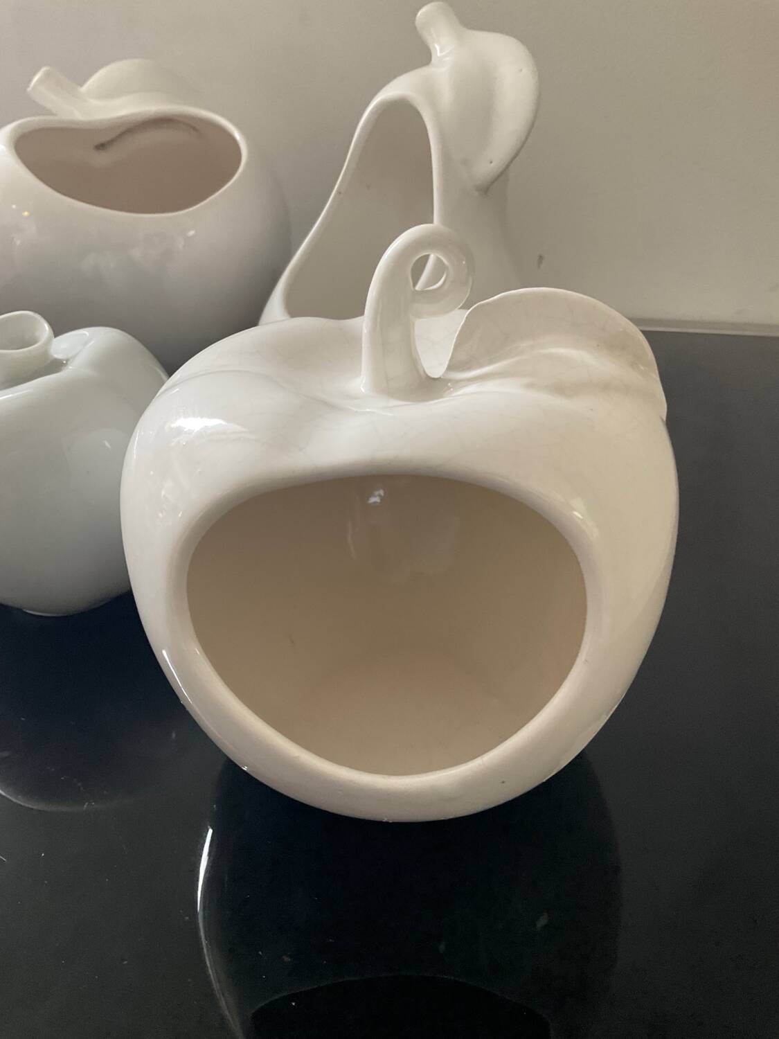 Set of 6 vintage ceramic fruit vases/cachepots