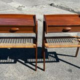 Set of 2 modernist Danish teak bedside tables by Søren Rasmussen, 1964