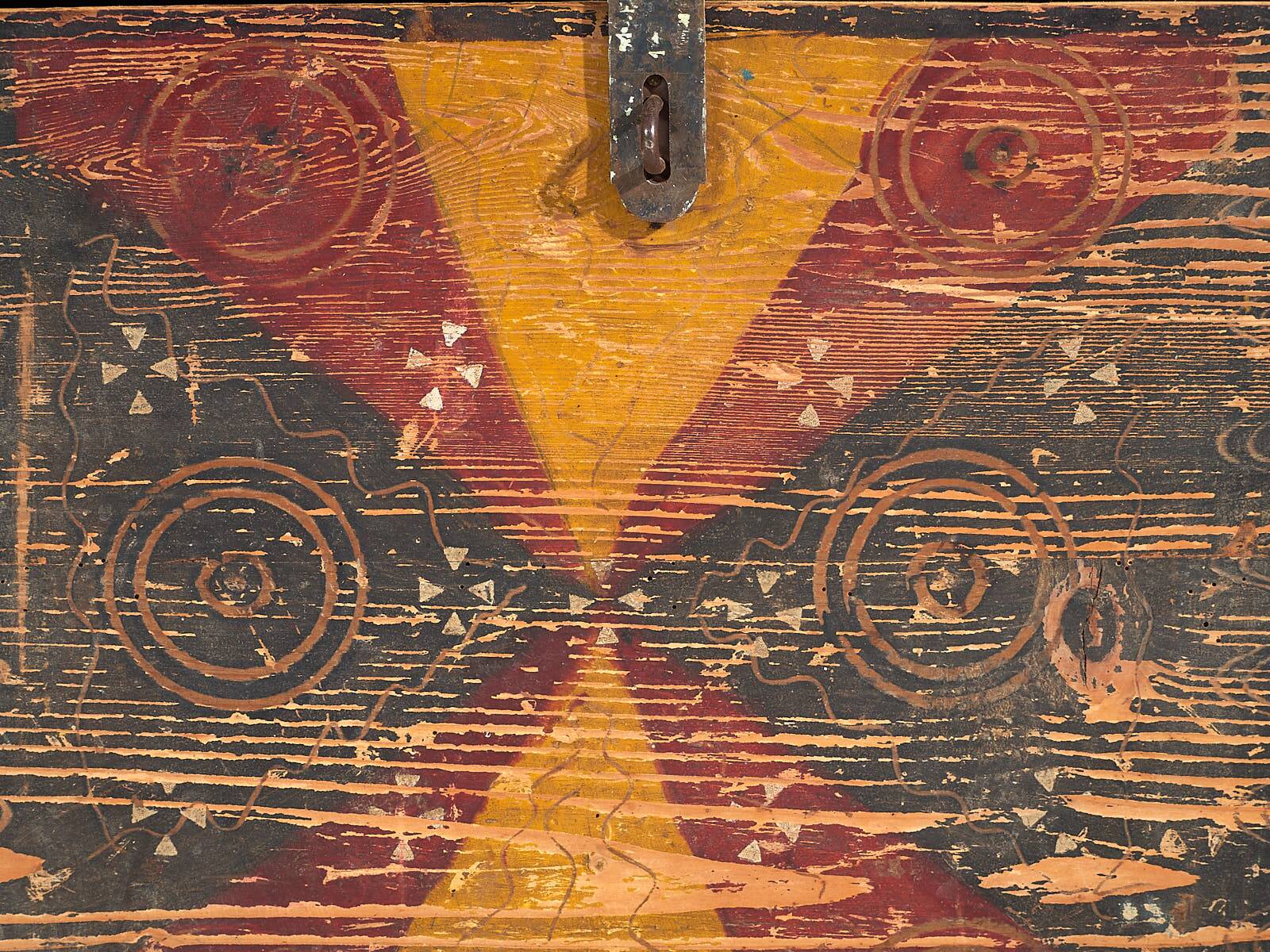 Malle ethnique ancienne peinte à la main (vers 1890) #30