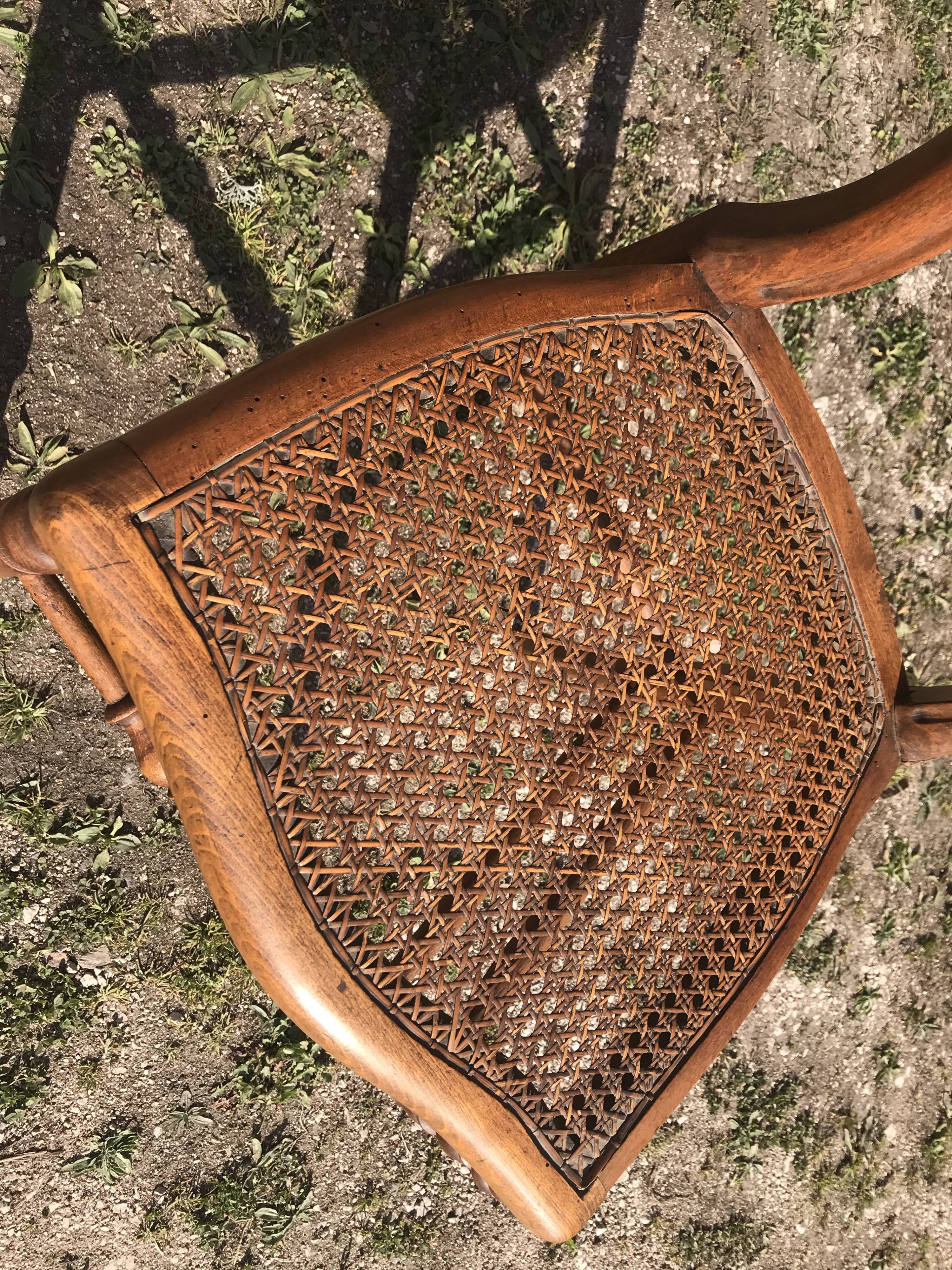 Suite de 6 chaises cannées Louis Philippe