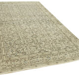 Tapis beige oriental rustique fait à la main 194 cm x 313 cm