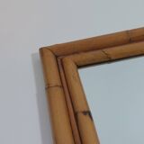 Vintage Mid Century Wandspiegel Bambus Boho 70s