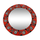 Round mirror (51cm) in vintage ceramic 1960