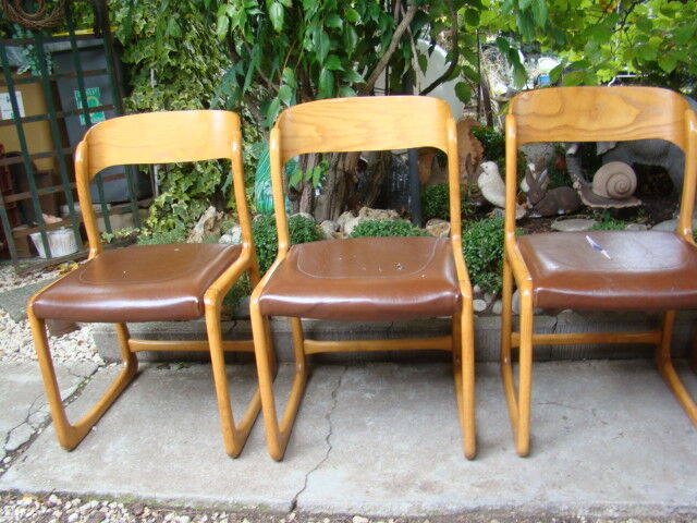 Series of four baumann sleigh chairs