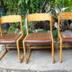 Series of four baumann sleigh chairs