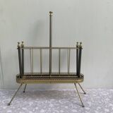 Old folding magazine rack, in brass