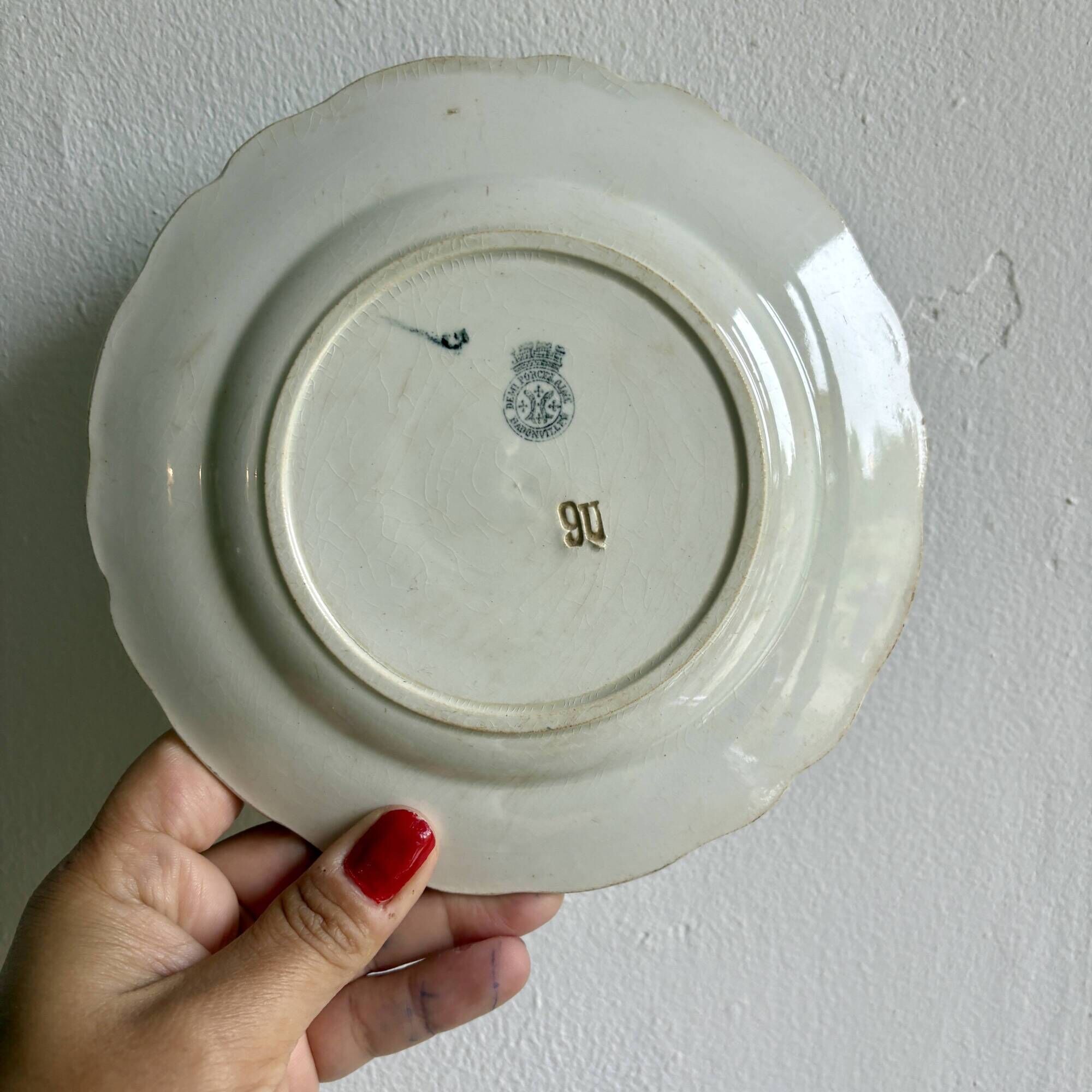Set of 7 vintage Badonvilier dessert plates.