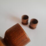 Set of 3 vintage wooden egg cups