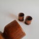 Set de 3 coquetiers en bois vintage