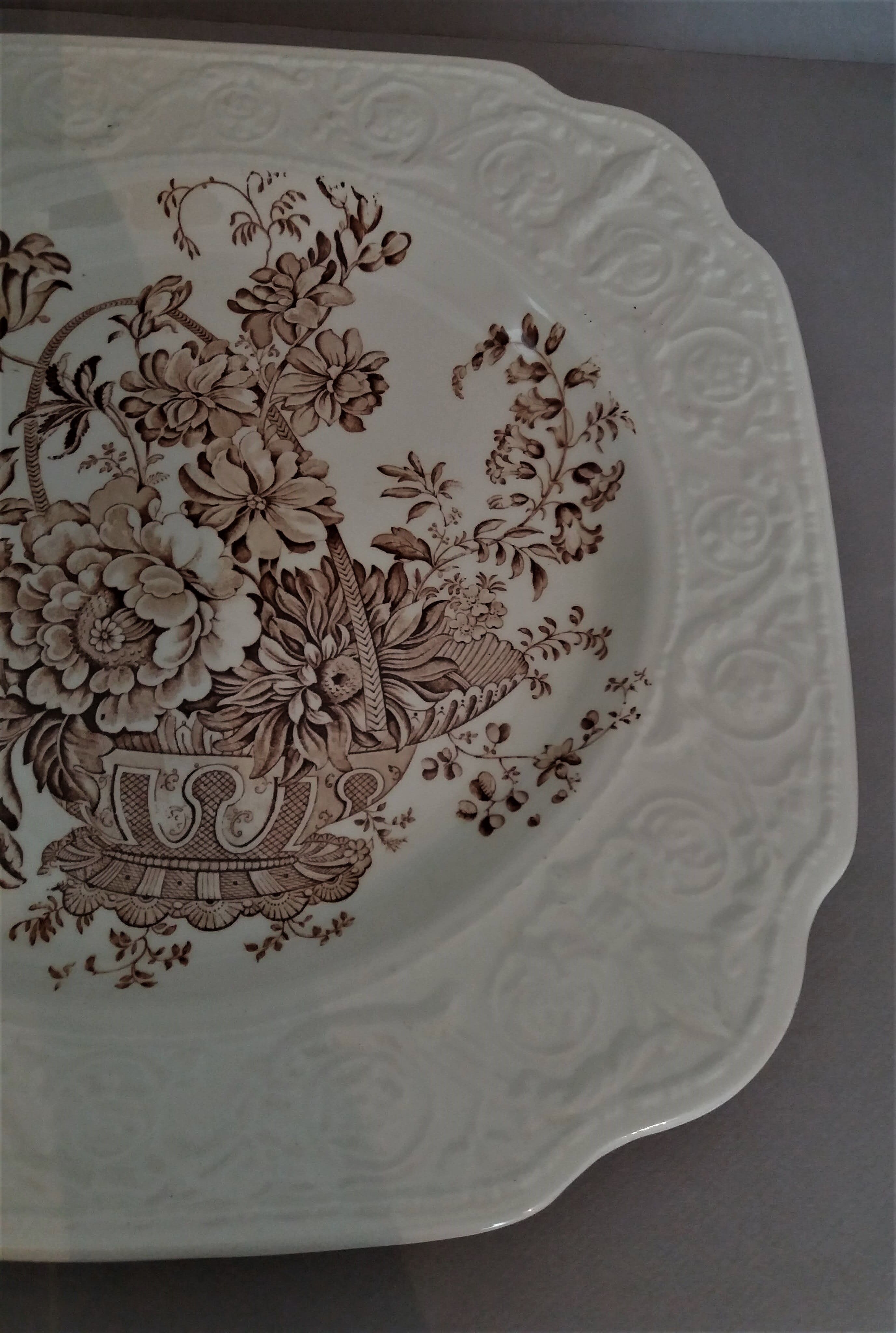 Crown Devon Staffordshire English earthenware square dish