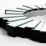 Gigantic rare heavy Sunburst mirror wall clock from the 1970s | Ø 70 cm