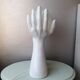 Italian design ceramic table lamp two hands and a glass sphere