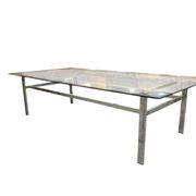 XL vintage coffee table in glass and chrome