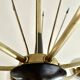 Large chandelier with 6 opaline tulip shades and 6 anthracite points, 1950