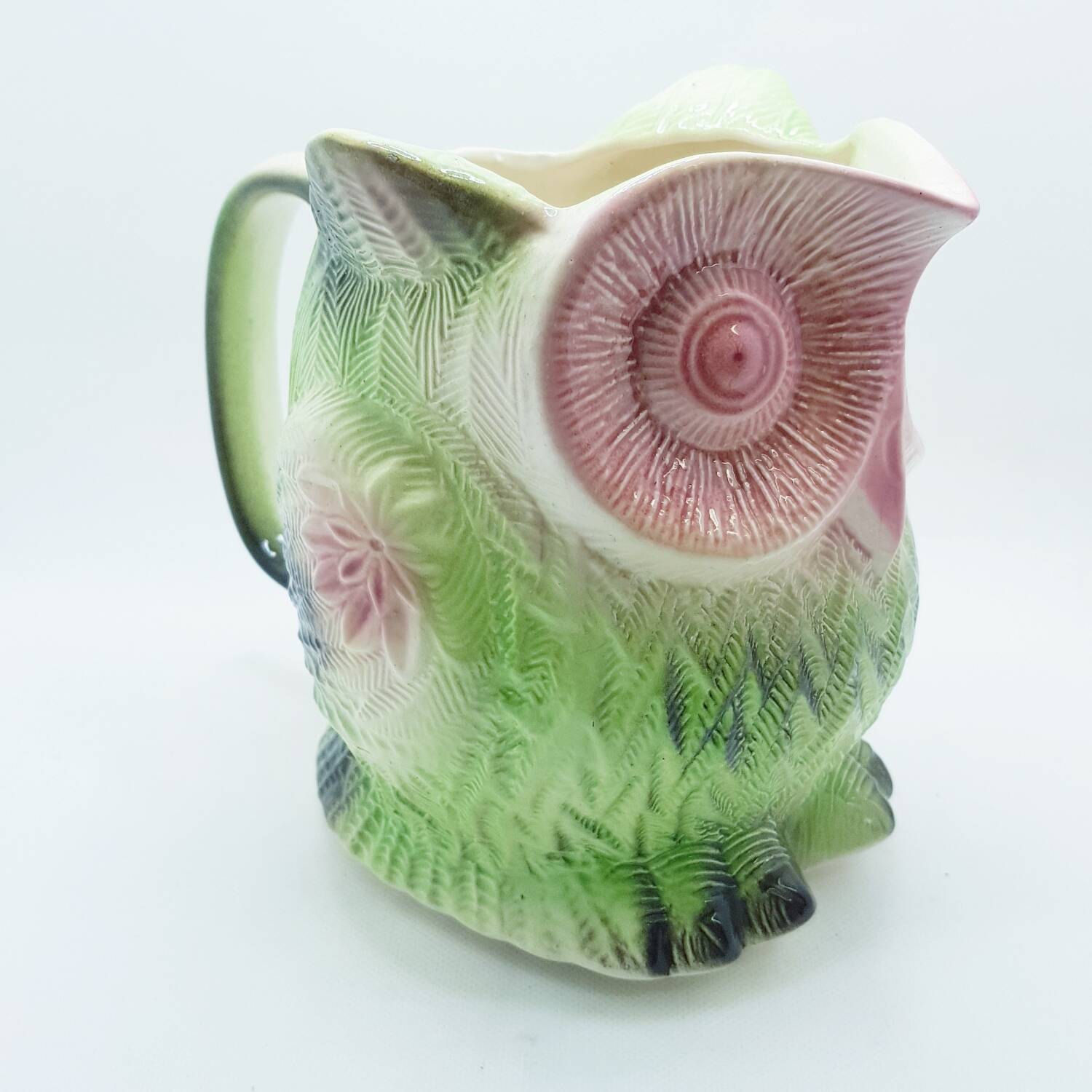 Grand pichet hibou en barbotine