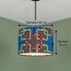 XL lampshade/suspension with printed ethnic graphic wax