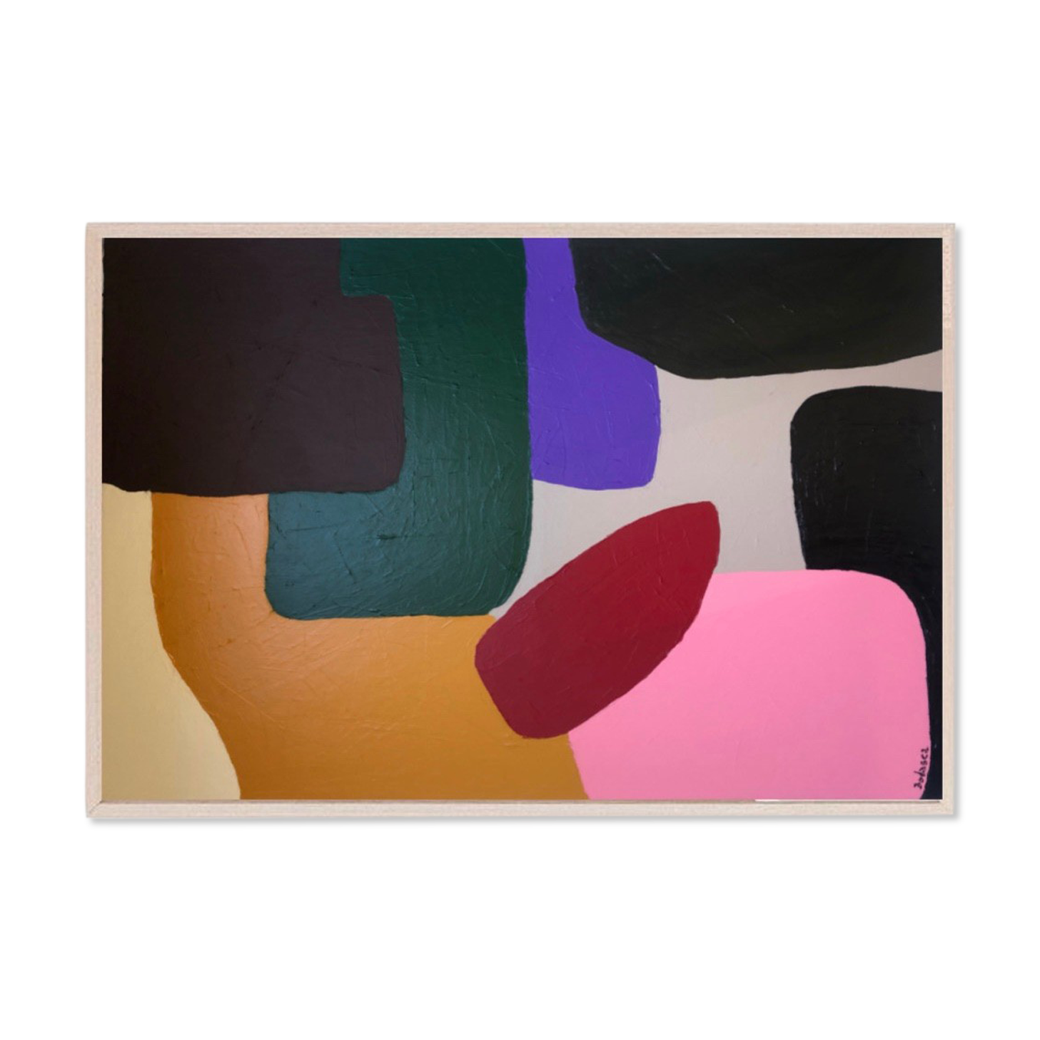 Colorful abstract painting, "Colored Imperfection" 80x65 by Bodasca