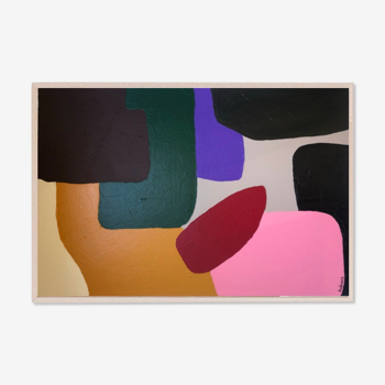 Peinture abstraite coloré , "Imperfection colorée " 80x65 par Bodasca