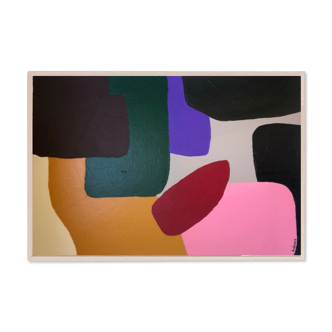 Colorful abstract painting, "Colored Imperfection" 80x65 by Bodasca