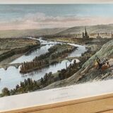 Dessin aquarelle main vue de Rouen par Deroy