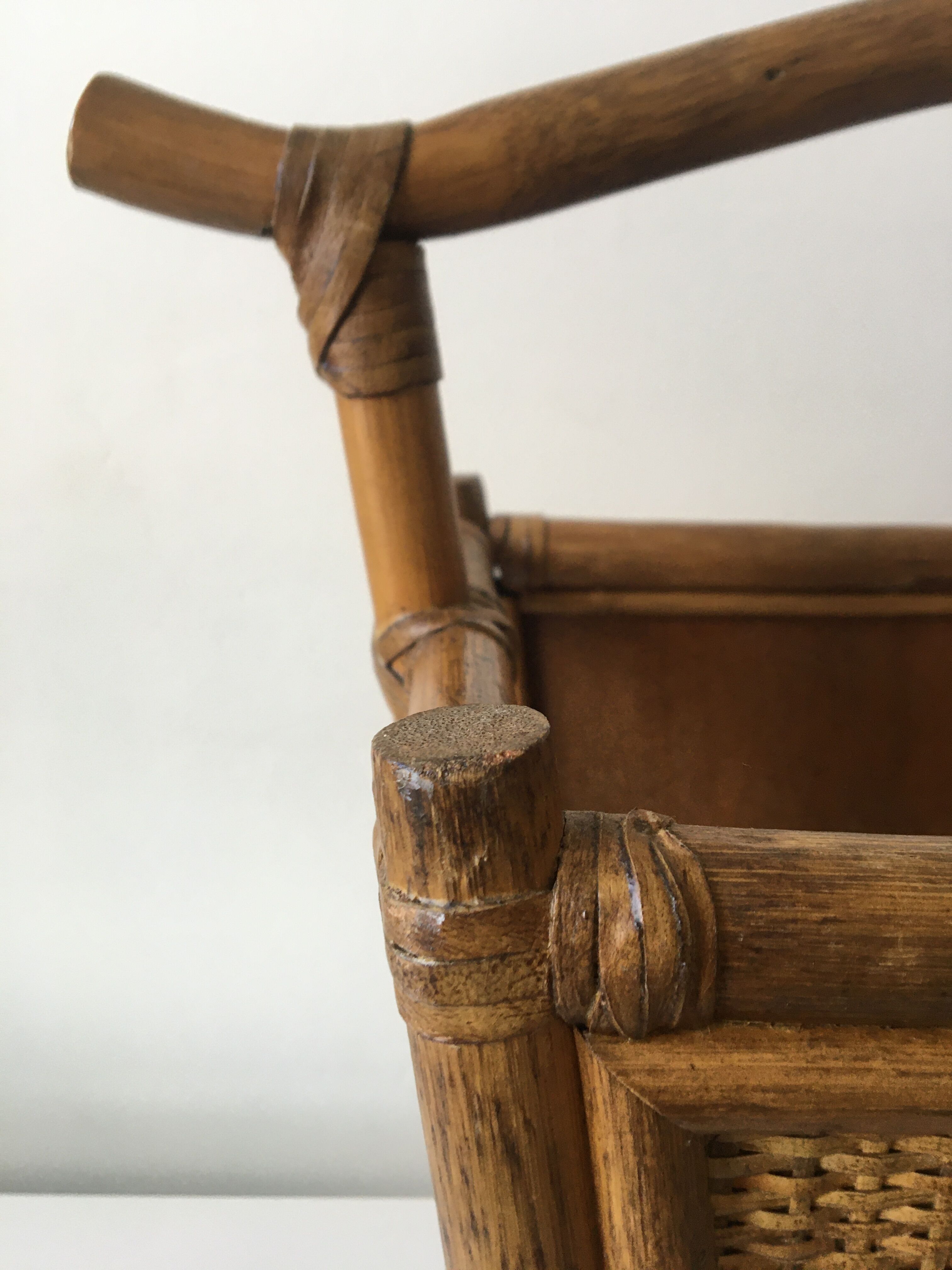 1960s rattan magazine rack