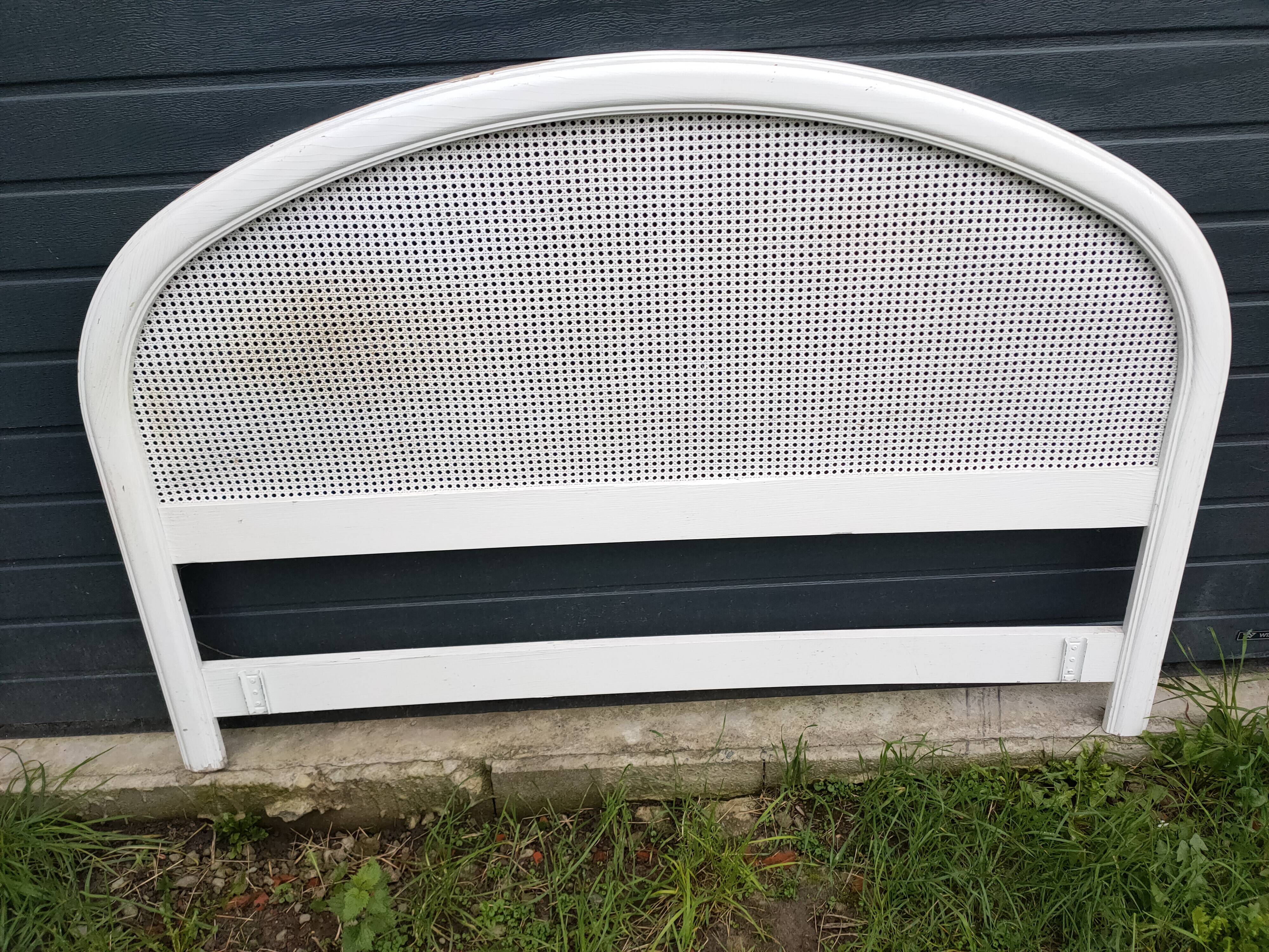 Wooden and cane headboard