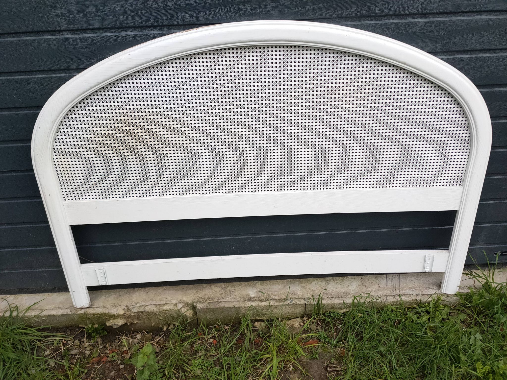 Wooden and cane headboard