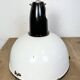 Industrial soviet white enamel pendant lamp, 1960s