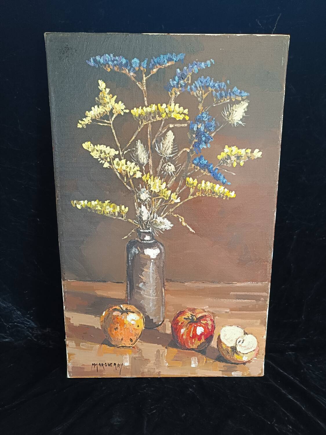 Margueray painting "Flowers and Apples"