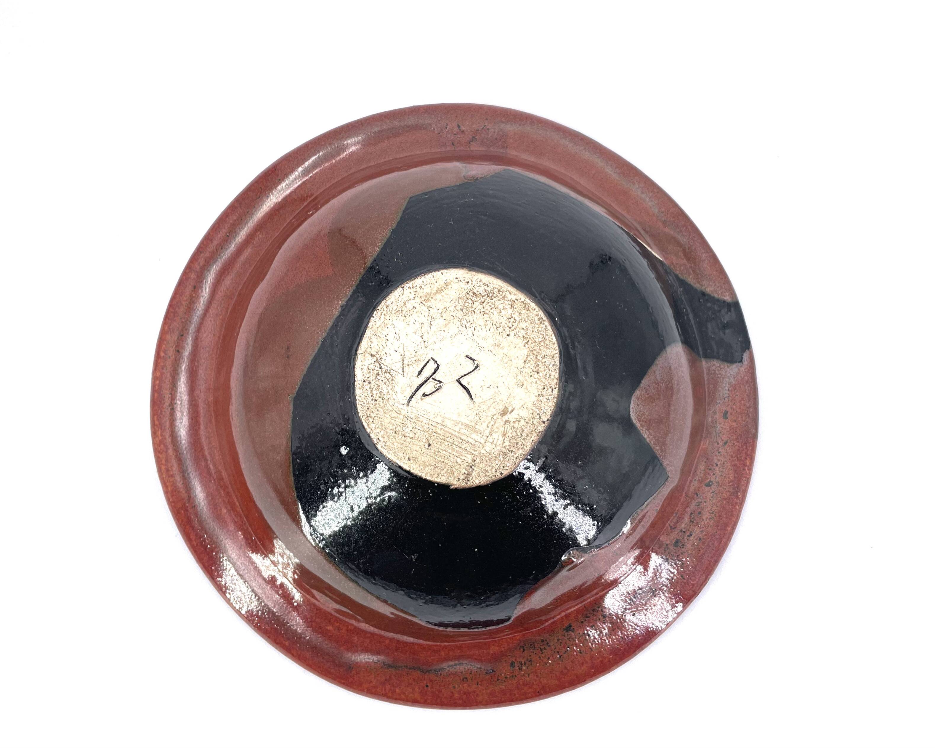 Grand vase pique fleurs en céramique signée, années 70