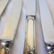 6 dessert knives in silver metal punched 2106271