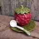 Vintage French set for jam, in the form of a strawberry