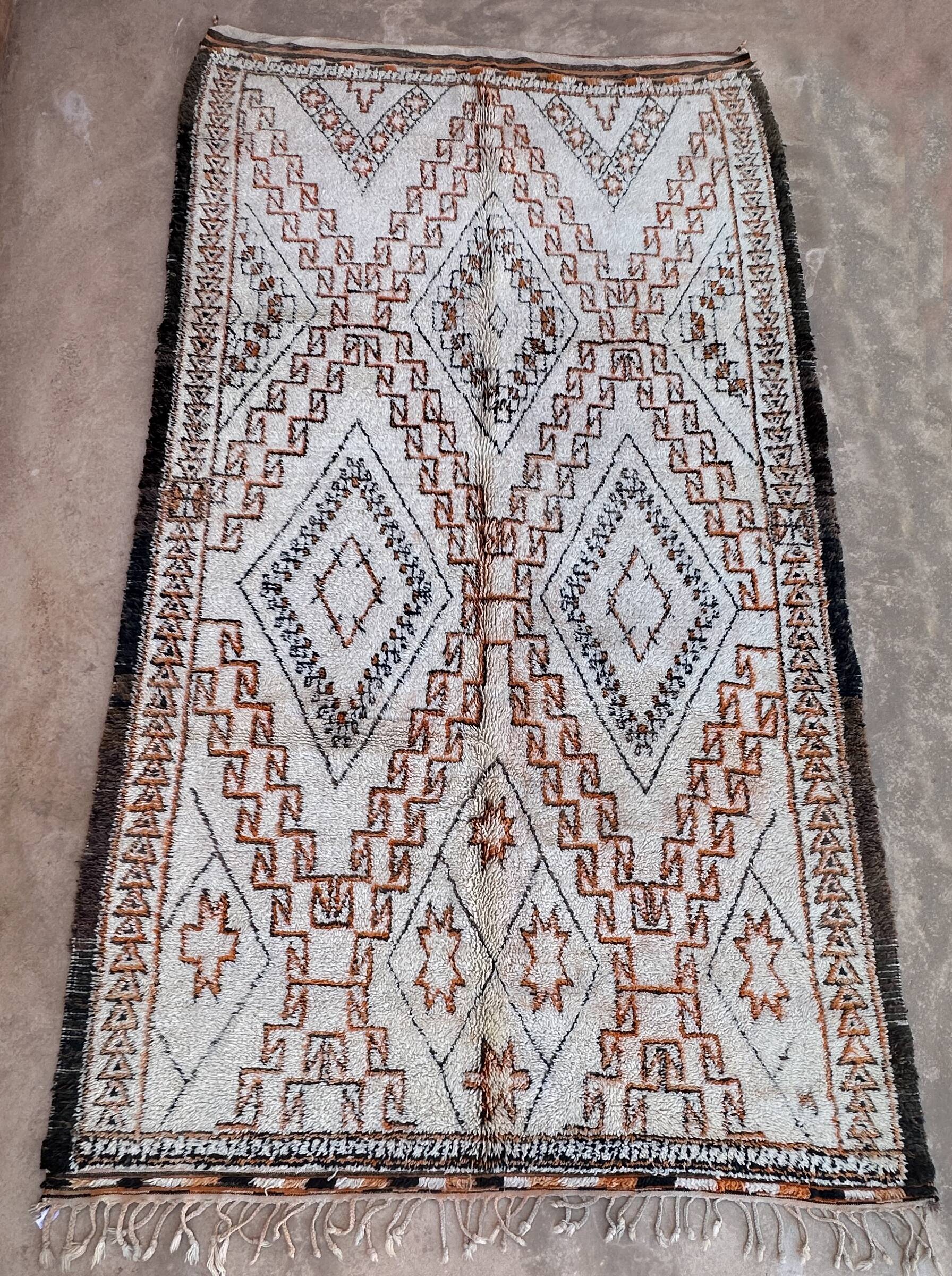 Beni Ourain Moroccan rug white - 190 x 338 cm