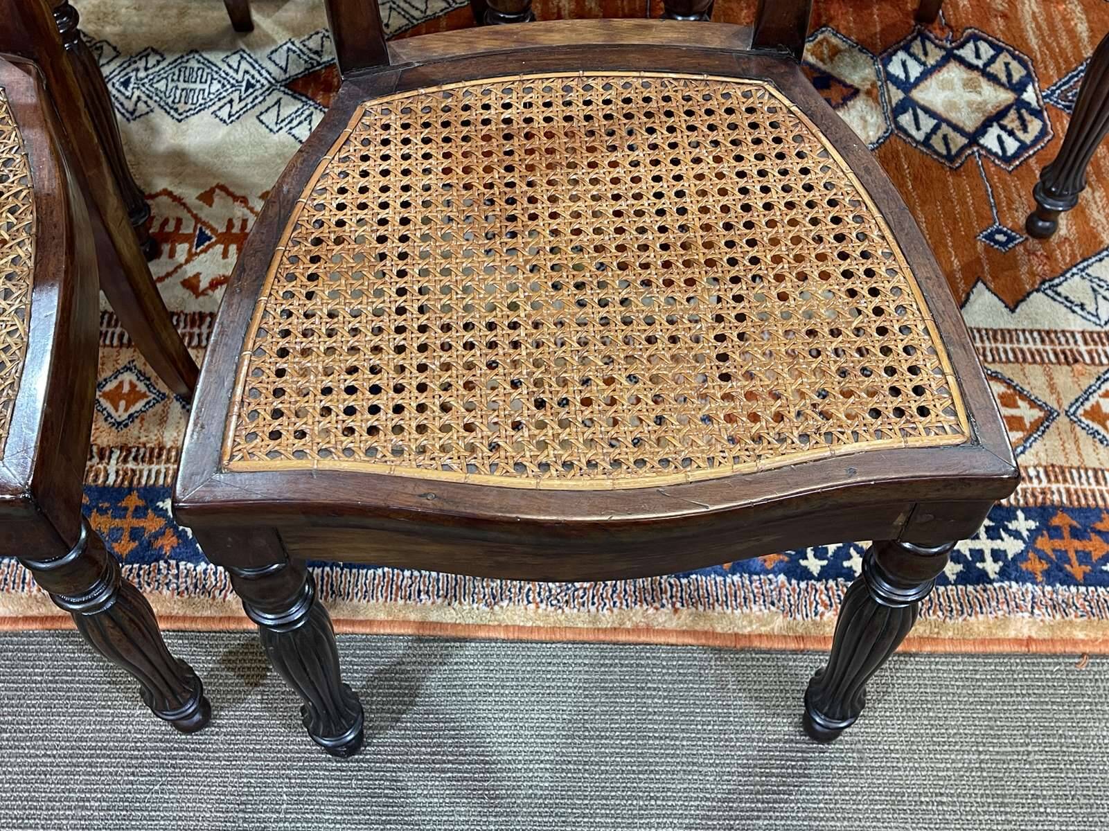 Set of 8 Louis Philippe 19th century mahogany chairs with caned seats