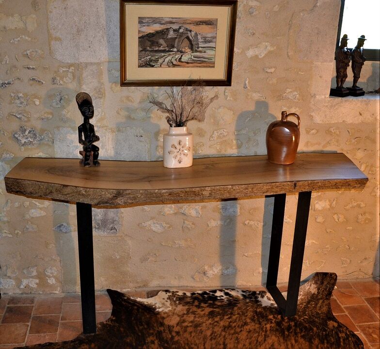 Solid walnut console