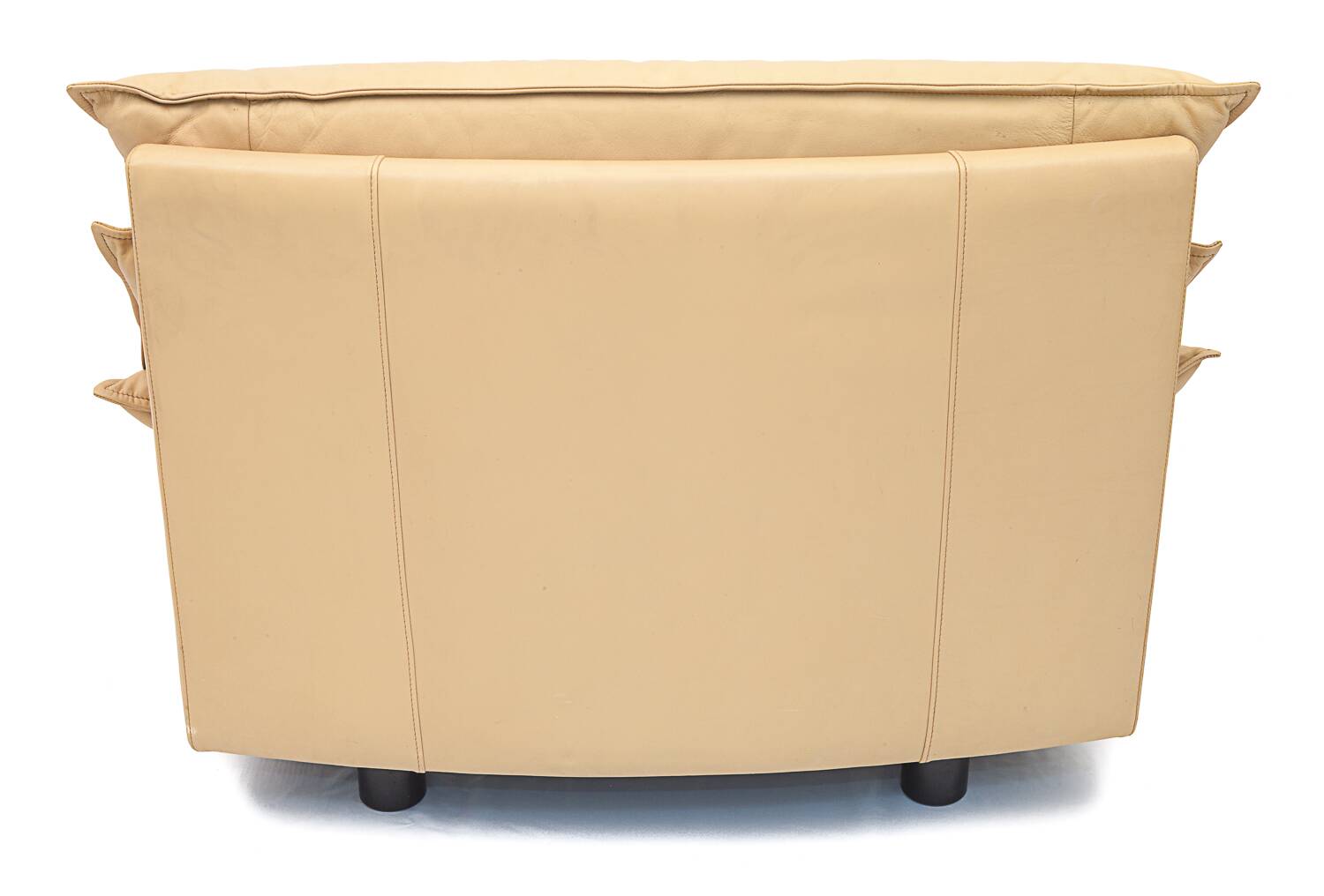 Duo of leather armchairs by Bernard Massot, 1970