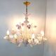 Vintage murano glass flower chandelier, 1950s