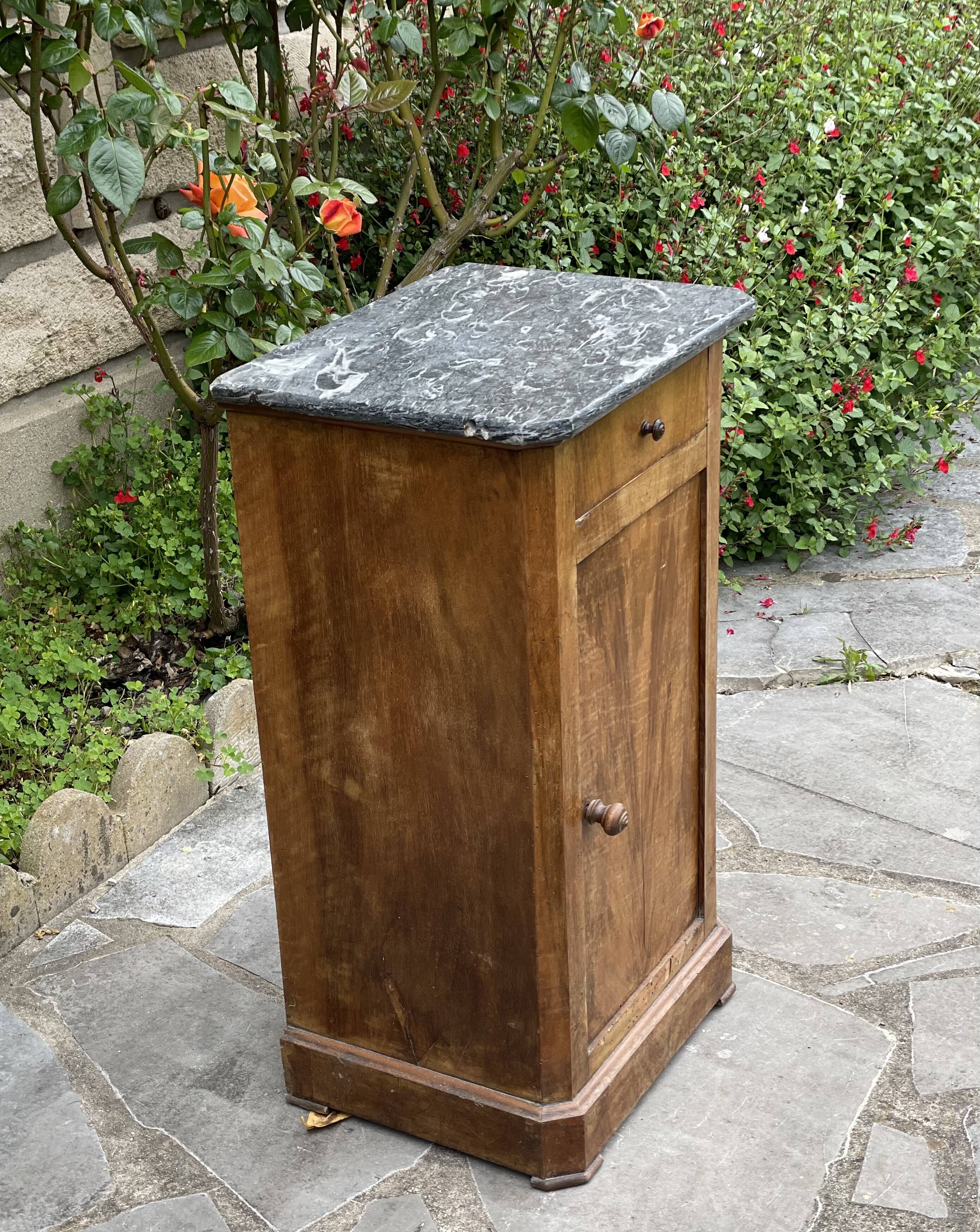 Nightstand - bedside table with marble top